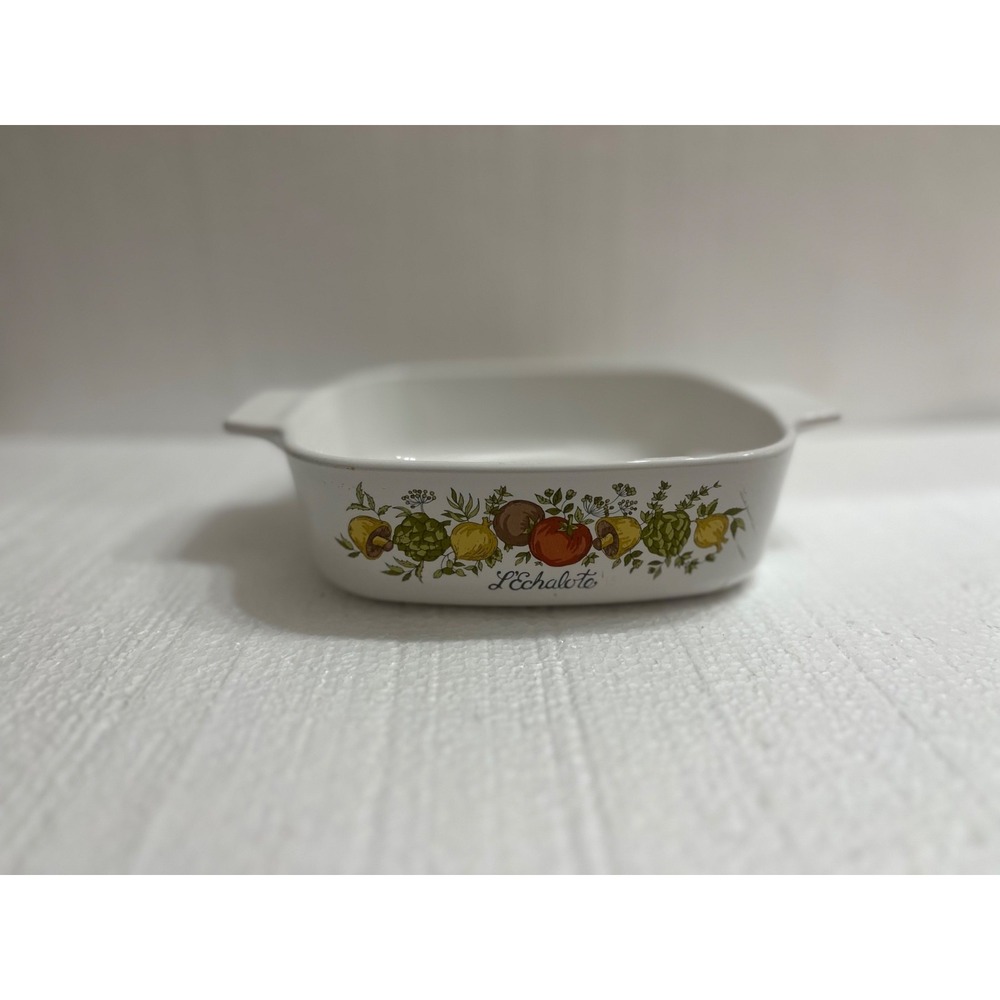 Corning Ware L'Echalote Vegetable Pattern‎ Baking Dish Square Small Vintage